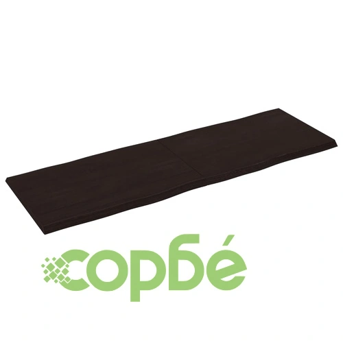 Плот за маса тъмнокафяв 180x60x(2-4) см обработен масивен дъб ➤ топ цена ➤ sorbe.bg