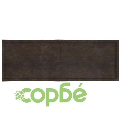 Плот за маса тъмнокафяв 180x60x(2-4) см обработен масивен дъб ➤ топ цена ➤ sorbe.bg