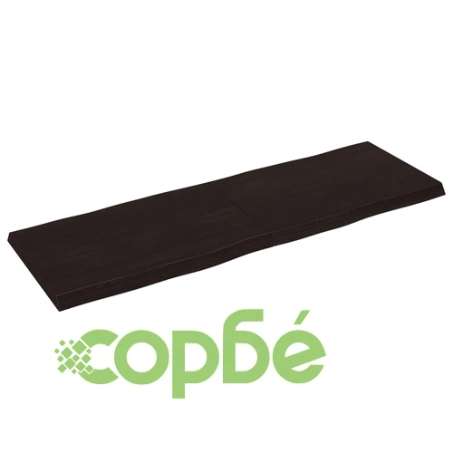 Плот за маса тъмнокафяв 180x60x(2-6) см обработен масивен дъб ➤ топ цена ➤ sorbe.bg