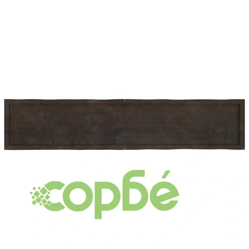 Плот за маса тъмнокафяв 200x40x(2-4) см обработен масивен дъб ➤ топ цена ➤ sorbe.bg