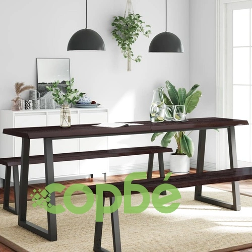 Плот за маса тъмнокафяв 200x50x(2-4) см обработен масивен дъб ➤ топ цена ➤ sorbe.bg