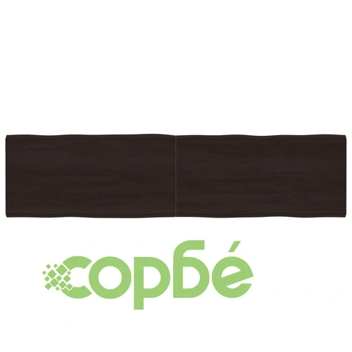 Плот за маса тъмнокафяв 200x50x(2-6) см обработен масивен дъб ➤ топ цена ➤ sorbe.bg