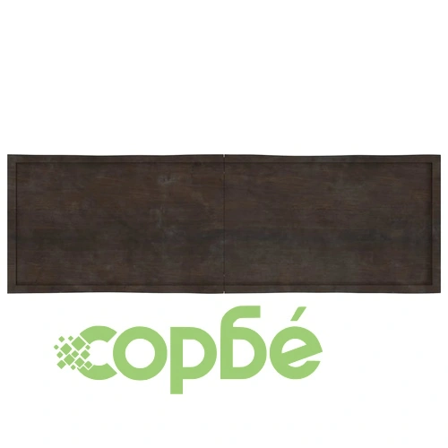 Плот за маса тъмнокафяв 200x60x(2-6) см обработен масивен дъб ➤ топ цена ➤ sorbe.bg