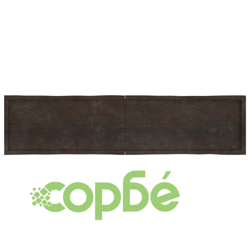 Плот за маса тъмнокафяв 220x50x(2-6) см обработен масивен дъб ➤ топ цена ➤ sorbe.bg