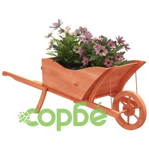 Плантер количка 128x45,5x43 см масивна ела ➤ топ цена ➤ sorbe.bg