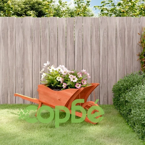 Плантер количка 128x45,5x43 см масивна ела ➤ топ цена ➤ sorbe.bg