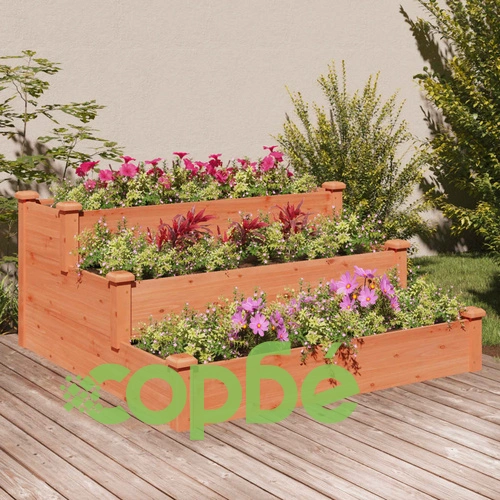 Градинско повдигнато легло, кафяво, 120x120x56 см, масивна ела на топ цена от sorbe.bg Градинско повдигнато легло, кафяво, 120x120x56 см, масивна ела ➤ топ цена ➤ sorbe.bg