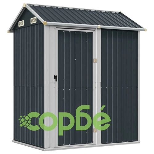 Градинска барака антрацит 192x152,5x237 см поцинкована стомана ➤ топ цена ➤ sorbe.bg
