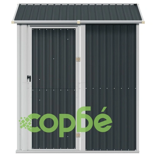 Градинска барака антрацит 192x152,5x237 см поцинкована стомана ➤ топ цена ➤ sorbe.bg