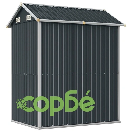 Градинска барака антрацит 192x152,5x237 см поцинкована стомана ➤ топ цена ➤ sorbe.bg