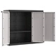 Външен шкаф за съхранение, сиво и черно, 97x37x85 см, PP