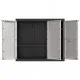 Външен шкаф за съхранение, сиво и черно, 97x37x85 см, PP