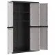 Външен шкаф за съхранение, сиво и черно, 97x37x165 см, PP