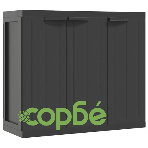 Външен шкаф за съхранение, черен, 97x37x85 см, PP ➤ топ цена ➤ sorbe.bg