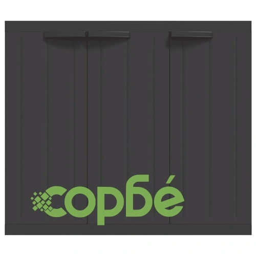 Външен шкаф за съхранение, черен, 97x37x85 см, PP ➤ топ цена ➤ sorbe.bg