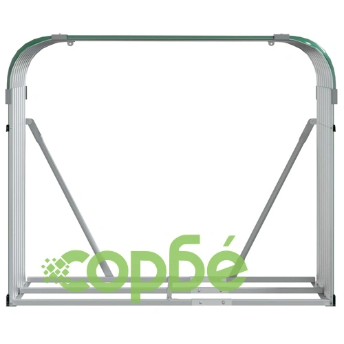 Поставка за дърва, зелена, 120x45x100 см, поцинкована стомана ➤ топ цена ➤ sorbe.bg