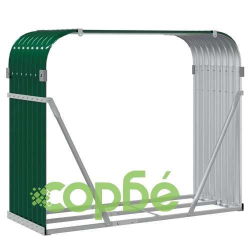 Поставка за дърва, зелена, 120x45x100 см, поцинкована стомана ➤ топ цена ➤ sorbe.bg
