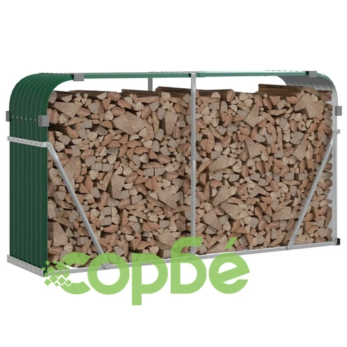 Поставка за дърва, зелена, 180x45x100 см, поцинкована стомана ➤ топ цена ➤ sorbe.bg