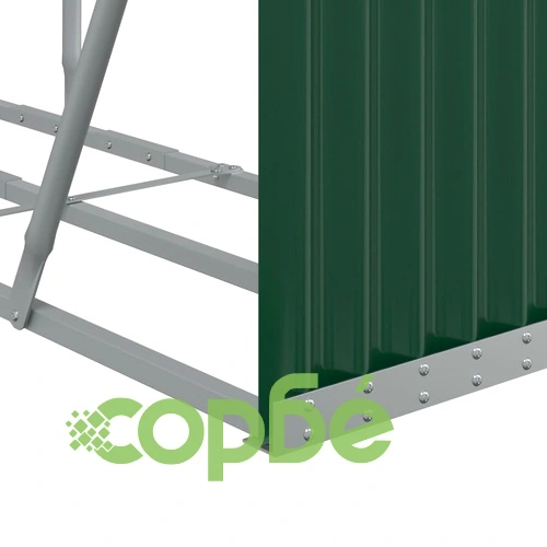 Поставка за дърва, зелена, 180x45x100 см, поцинкована стомана ➤ топ цена ➤ sorbe.bg