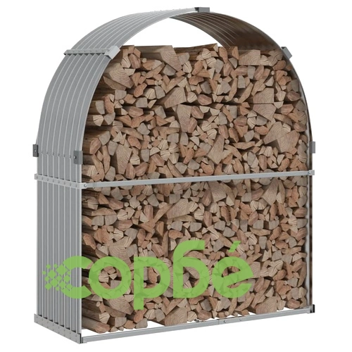 Поставка за дърва, светлосив, 120x45x140см, поцинкована стомана ➤ топ цена ➤ sorbe.bg