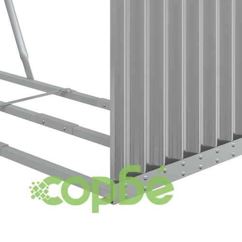 Поставка за дърва, светлосив, 120x45x140см, поцинкована стомана ➤ топ цена ➤ sorbe.bg