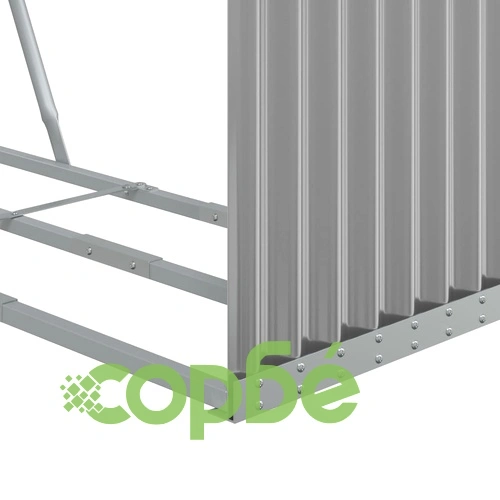 Поставка за дърва, светлосив, 120x45x100см, поцинкована стомана ➤ топ цена ➤ sorbe.bg