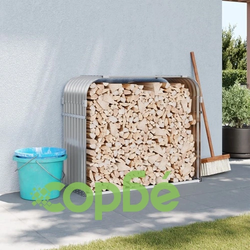 Поставка за дърва, светлосив, 120x45x100см, поцинкована стомана ➤ топ цена ➤ sorbe.bg