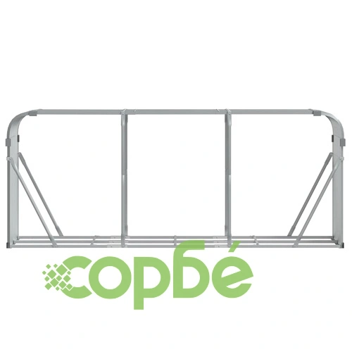 Поставка за дърва, светлосив, 234x45x100см, поцинкована стомана ➤ топ цена ➤ sorbe.bg