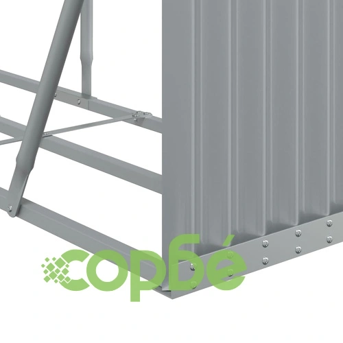 Поставка за дърва, светлосив, 234x45x100см, поцинкована стомана ➤ топ цена ➤ sorbe.bg