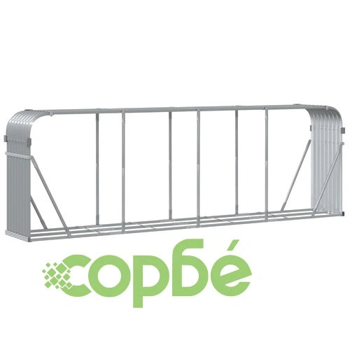 Поставка за дърва, светлосив, 300x45x100см, поцинкована стомана ➤ топ цена ➤ sorbe.bg