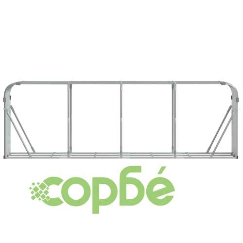 Поставка за дърва, светлосив, 300x45x100см, поцинкована стомана ➤ топ цена ➤ sorbe.bg