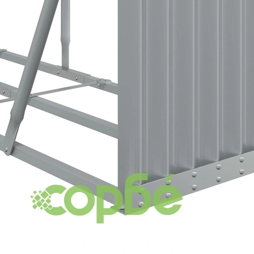 Поставка за дърва, светлосив, 300x45x100см, поцинкована стомана ➤ топ цена ➤ sorbe.bg