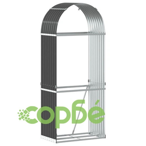 Поставка за дърва, антрацит, 80x45x190 см, поцинкована стомана ➤ топ цена ➤ sorbe.bg