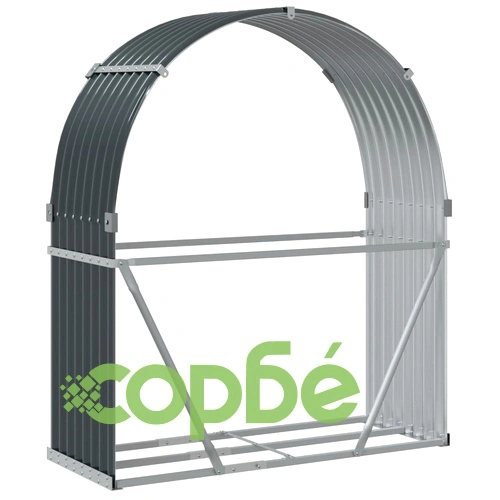 Поставка за дърва, антрацит, 120x45x140 см, поцинкована стомана ➤ топ цена ➤ sorbe.bg