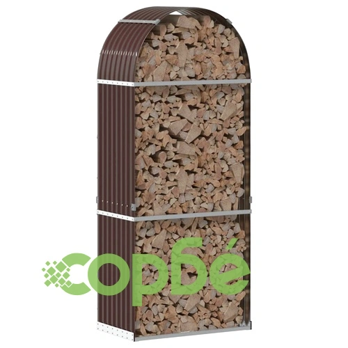 Поставка за дърва, кафяв, 80x45x190 см, поцинкована стомана ➤ топ цена ➤ sorbe.bg