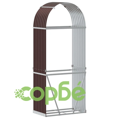 Поставка за дърва, кафяв, 80x45x190 см, поцинкована стомана ➤ топ цена ➤ sorbe.bg