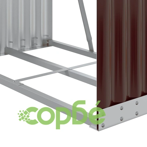 Поставка за дърва, кафяв, 80x45x190 см, поцинкована стомана ➤ топ цена ➤ sorbe.bg