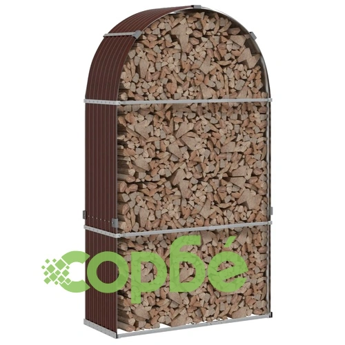 Поставка за дърва, кафяв, 120x45x210 см, поцинкована стомана ➤ топ цена ➤ sorbe.bg