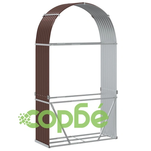 Поставка за дърва, кафяв, 120x45x210 см, поцинкована стомана ➤ топ цена ➤ sorbe.bg