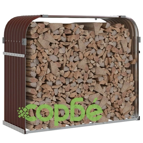 Поставка за дърва, кафяв, 120x45x100 см, поцинкована стомана ➤ топ цена ➤ sorbe.bg