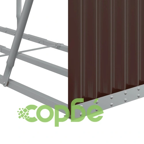 Поставка за дърва, кафяв, 180x45x100 см, поцинкована стомана ➤ топ цена ➤ sorbe.bg