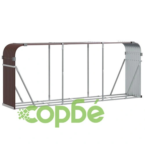 Поставка за дърва, кафяв, 234x45x100 см, поцинкована стомана ➤ топ цена ➤ sorbe.bg