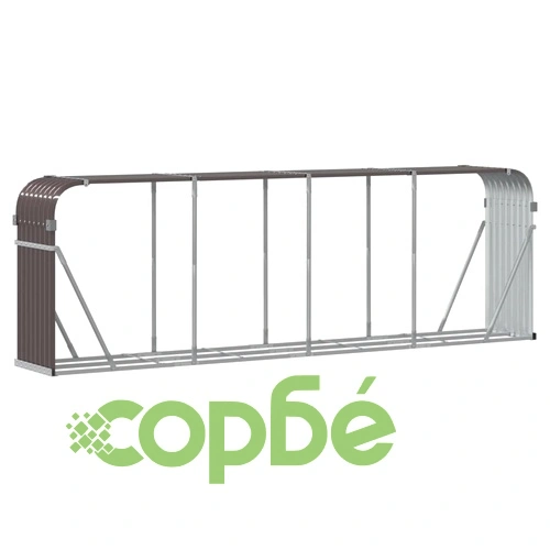 Поставка за дърва, кафяв, 300x45x100 см, поцинкована стомана ➤ топ цена ➤ sorbe.bg