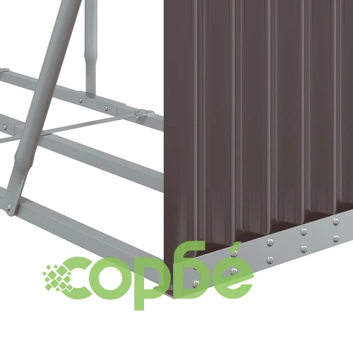 Поставка за дърва, кафяв, 300x45x100 см, поцинкована стомана ➤ топ цена ➤ sorbe.bg