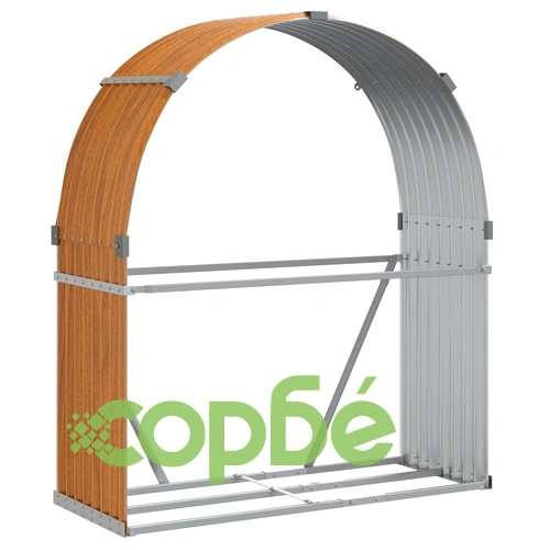 Поставка за дърва, дървесен вид, 120x45x140 см, стомана ➤ топ цена ➤ sorbe.bg