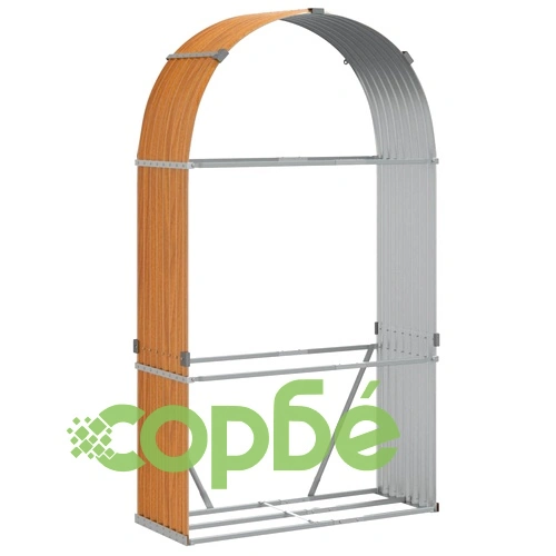 Поставка за дърва, дървесен вид, 120x45x210 см, стомана ➤ топ цена ➤ sorbe.bg