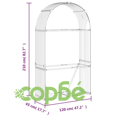 Поставка за дърва, дървесен вид, 120x45x210 см, стомана ➤ топ цена ➤ sorbe.bg