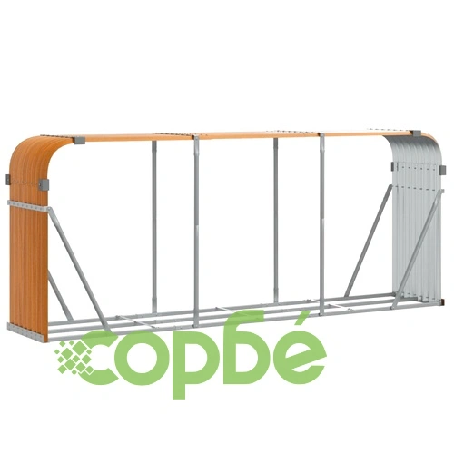 Поставка за дърва, дървесен вид, 234x45x100 см, стомана ➤ топ цена ➤ sorbe.bg