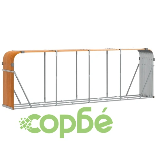 Поставка за дърва, дървесен вид, 300x45x100 см, стомана ➤ топ цена ➤ sorbe.bg