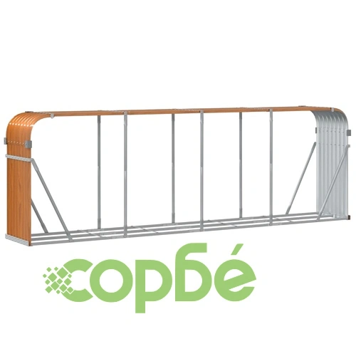 Поставка за дърва, дървесен вид, 300x45x100 см, стомана ➤ топ цена ➤ sorbe.bg